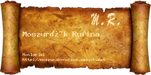 Moszurák Rufina névjegykártya